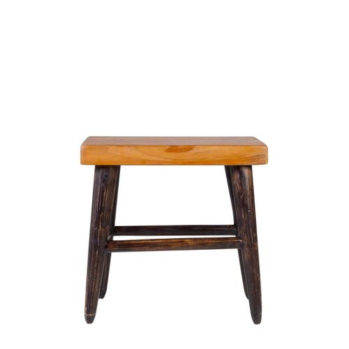 Tabouret En Bois Marron Et Noir