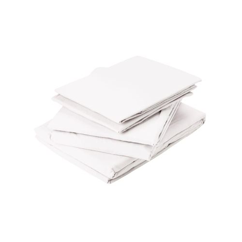 Drap Plat En Coton Lavé Coton Blanc X