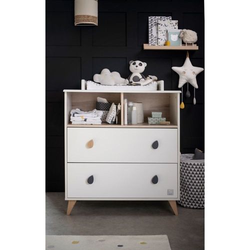 Commode 2 Tiroirs 2 Niches Boutons Goutte
