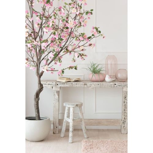 Tabouret Rond Bois Blanc Délavé