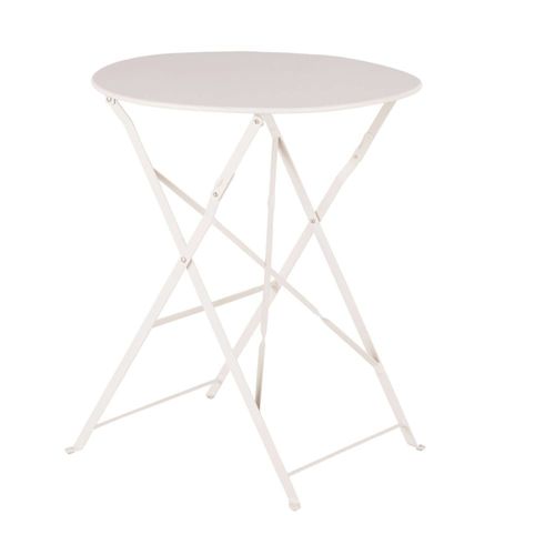 Table De Jardin Ronde Pliante En Acier Coloris Argile 2 Personnes D60