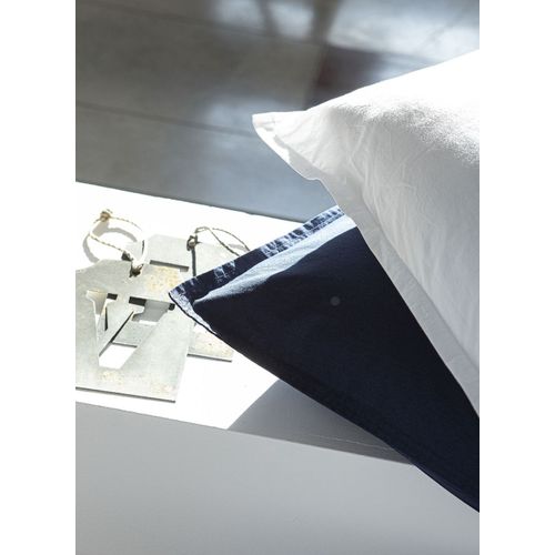 Taie D'oreiller En Percale De Coton Blanc 65x65 Cm