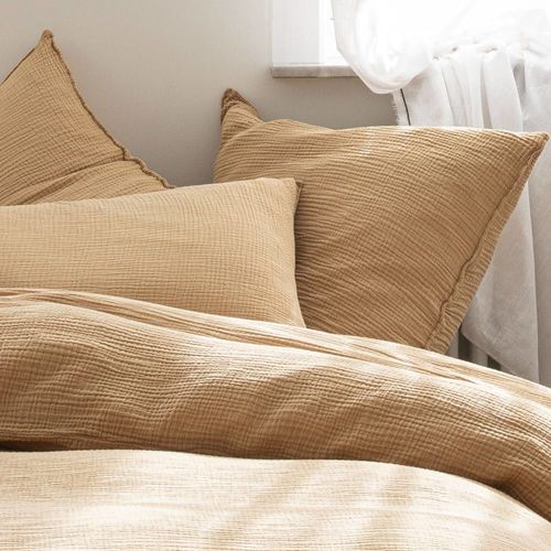 Taie D'oreiller En Gaze De Coton 50x75cm Caramel