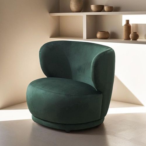 Fauteuil En Velours Vert