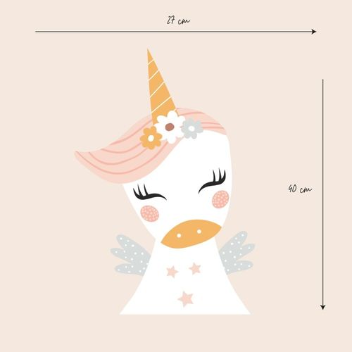 Sticker en vinyle XL licornes caramel rose