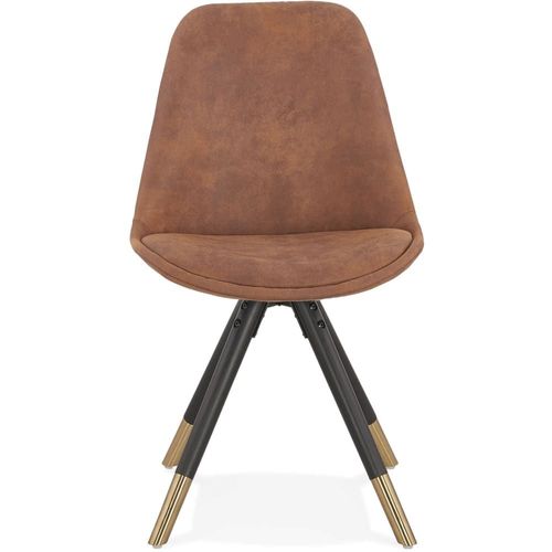 Chaise Tissu Marron H. Assise 47 Cm Rembourré