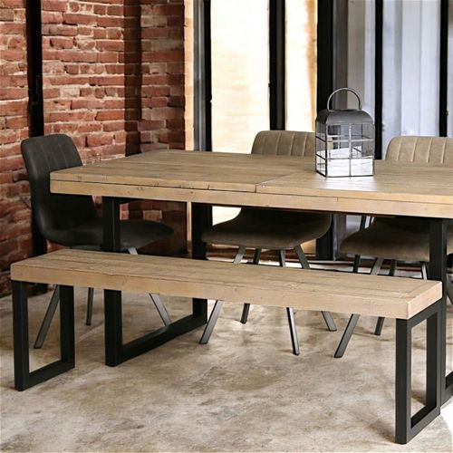 Banc De Table Industriel En Bois Recyclé L155cm