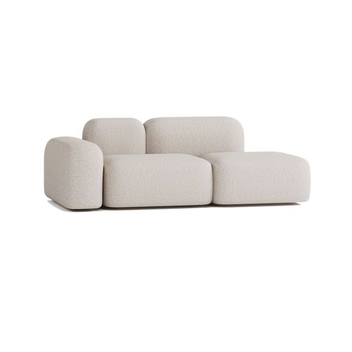 Canapé Modulable 2 Places Tissu Beige