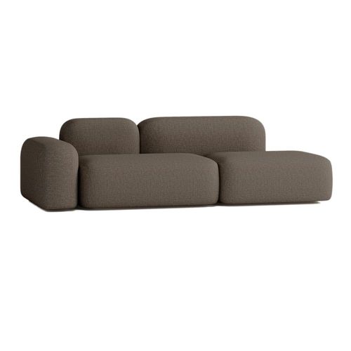 Canapé Modulable 3 Places Tissu Marron