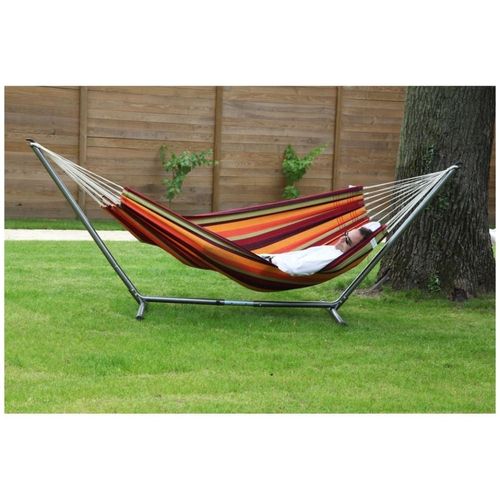 Hamac Avec Support Métal En Coton Couleur Tropical
