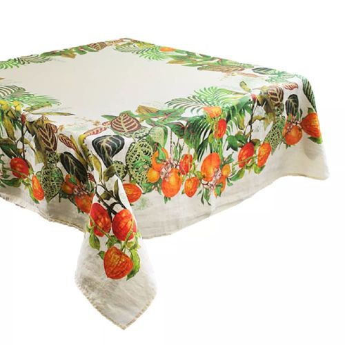 Nappe Carrée Lavé Pur Lin Multicolore 115x115 Cm