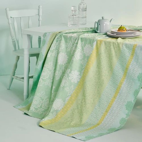 Nappe Carrée Pur Coton Vert 155x155 Cm