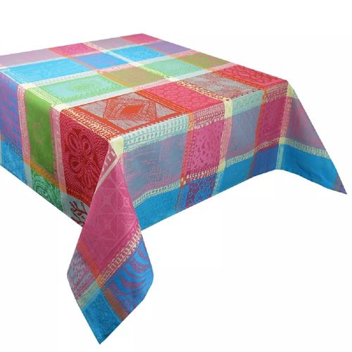 Nappe Carrée Pur Coton Multicolore 180x180 Cm