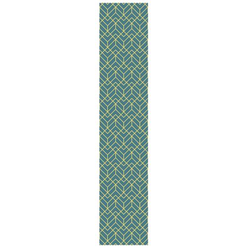 Papier Peint art déco scandinave nuance bleu 300x60cm