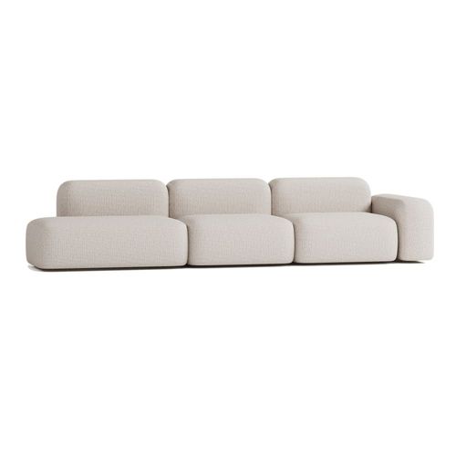 Canapé Modulable 5 Places Tissu Beige