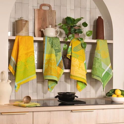 Torchon Pur Coton Jaune 56x77 Cm