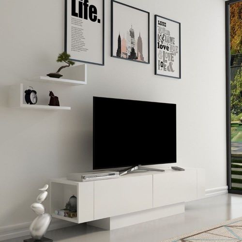 Meuble Tv 2 Portes Blanc - L150 Cm