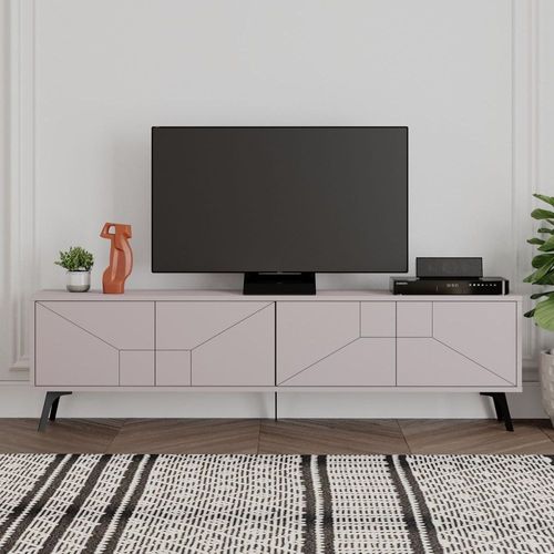Meuble Tv 4 Portes - L180 Cm - Taupe