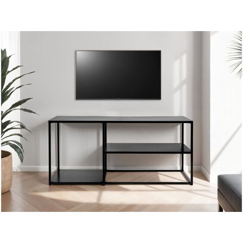 Meuble Tv En Métal - 112x50 Cm - Noir