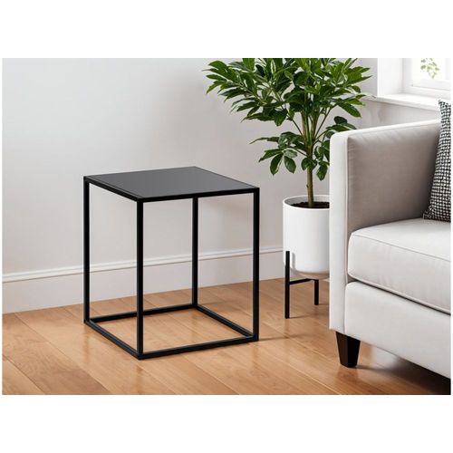 Table D'appoint Carré En Métal - 45x45 Cm - Noir