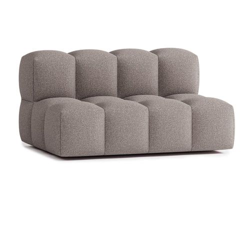 Canapé Droit 3 Places Tissu Bouclette Marron