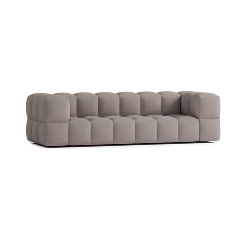 Canapé Droit 5 Places En Tissu Bouclette Marron