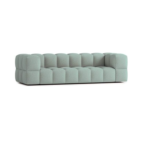 Canapé Droit 5 Places En Tissu Bouclette Vert Clair