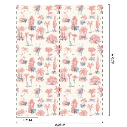 Papier peint savane en toile de jouy 208x270 cm