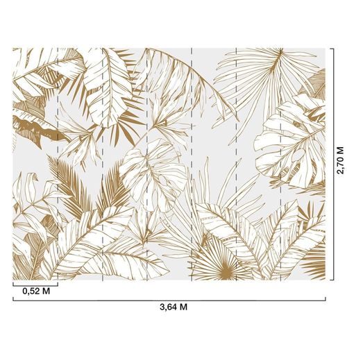 Papier peint feuilles tropicales beige 364x270 cm