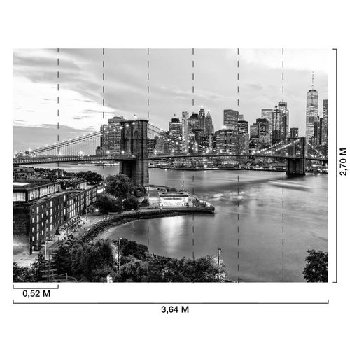Papier peint vue sur Manhattan n&b 364x270 cm
