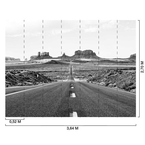 Papier peint far west n&b 364x270 cm