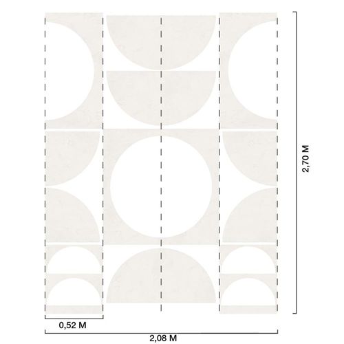 Papier peint cercles beige tendance 208x270 cm
