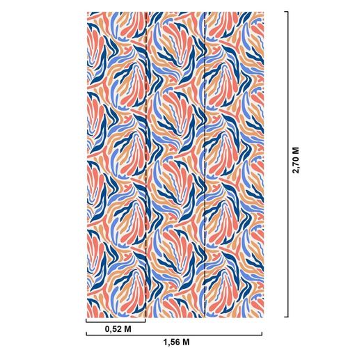 Papier peint zèbre effet matisse 156x270 cm
