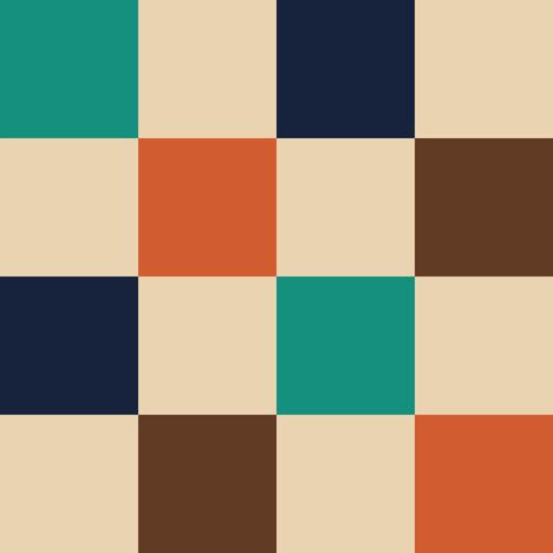 Papier peint damier multicolore 52x1000 cm