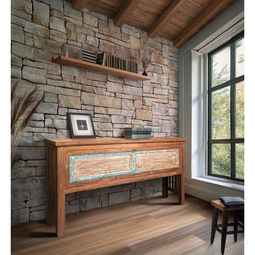 Console En Teck Recyclé Bicolore L 180 Cm
