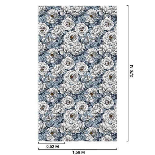 Papier peint campagnes bleues 156x270 cm