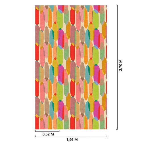 Papier peint patchwork coloré 156x270 cm