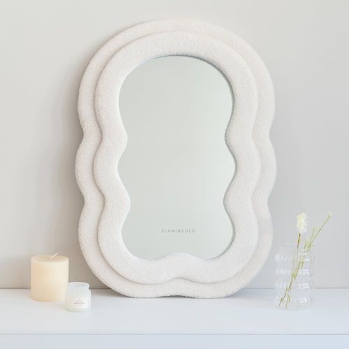 Miroir Mural Asymétrique 70x50x4cm Beige