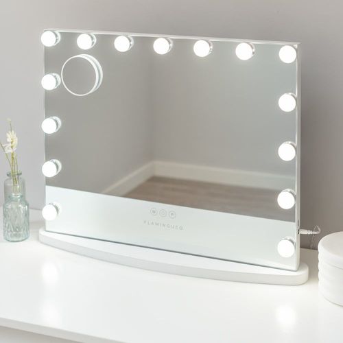 Miroir Maquillage Lumineux 15 LED Métal 62x48,5x15cm Blanc