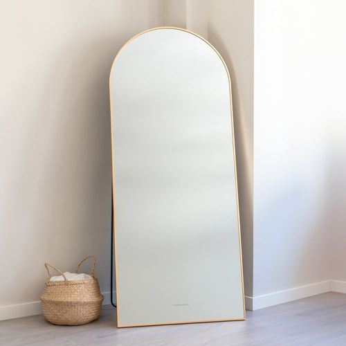 Grand Miroir Mural Arche Aluminium 180x73x3cm Or