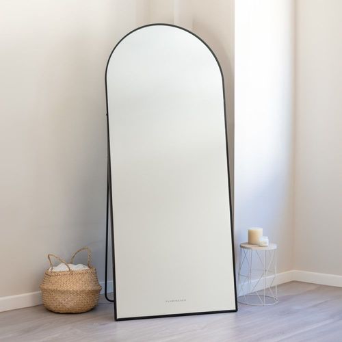 Grand Miroir Mural Arche Aluminium 180x73x3cm Noir