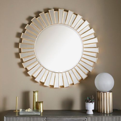 Miroir en verre doré - H130 cm