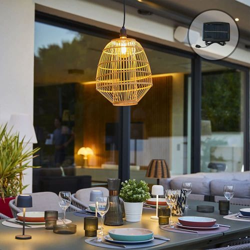 Suspension Solaire Bohème Herbe Marine Beige H37cm