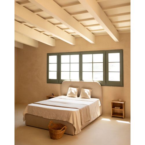 Canapé Tapissé Beige Pour Les Matelas 160x200cm
