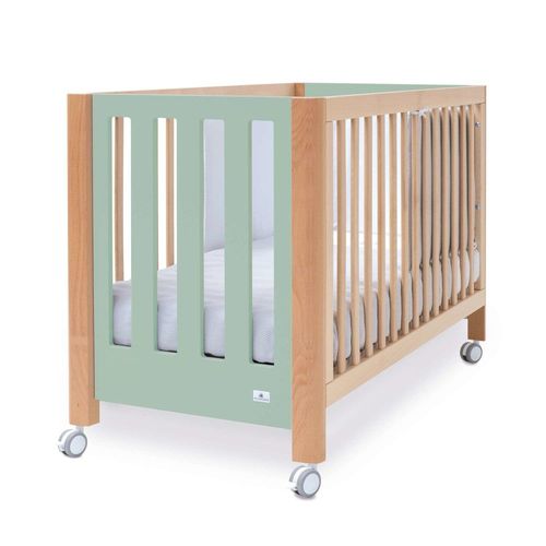 Lit Bébé Cododo 60x120 Cm Transformable (3en1) Bois/Vert Menthe