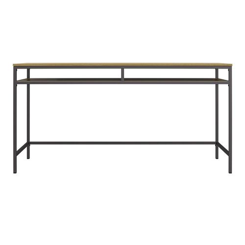 Bureau En Effet Chêne Avec Cadre En Métal Gris