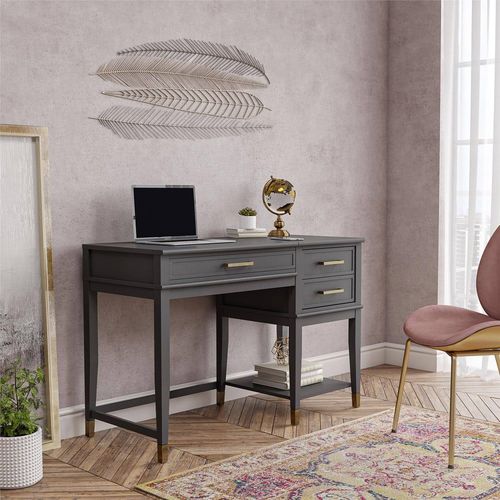 Bureau Avec Plateau Élévateur En Mélaminé Gris Graphite