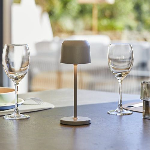 Lampe De Table Sans Fil Aluminium Gris H20cm