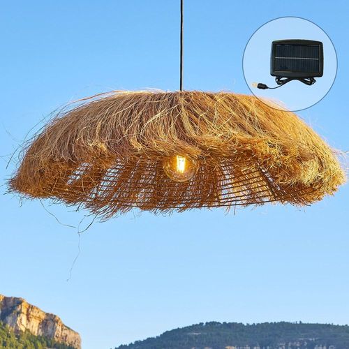 Suspension Solaire Bohème Herbe Marine Beige H22cm