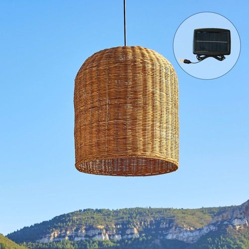Suspension Solaire Bohème Rotin Beige H45cm